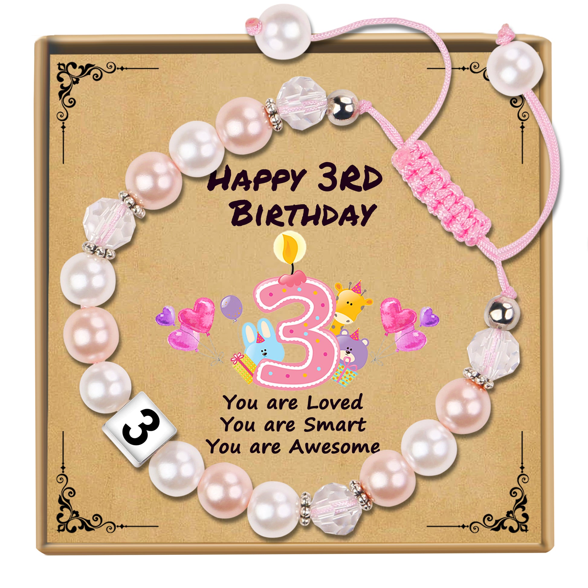 Happy 3rd Birthday Bracelet
