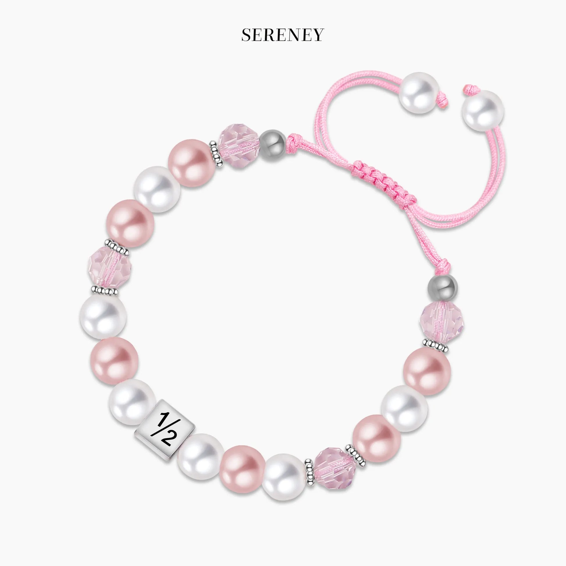 Pink pearl bracelet for half birthday with vendor name