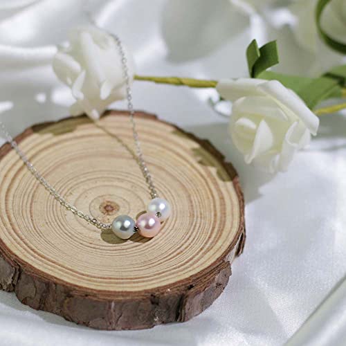 Sterling Silver Grandma Necklace as Christmas Gifts for grandma,3 Generations Necklace for grandma gifts,Pearl Necklace Grandmother Jewelry, Nana Gifts for Mom from Sereney