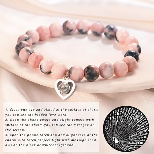 Sereney I Love You in 100 Languages Bracelet for Girlfriend, Gf Bracelet as Christmas Jewelry Gifts Ideas for Girlfriend from Boyfriend, Sentimental Birthday Gifts for Girlfriend Romantic