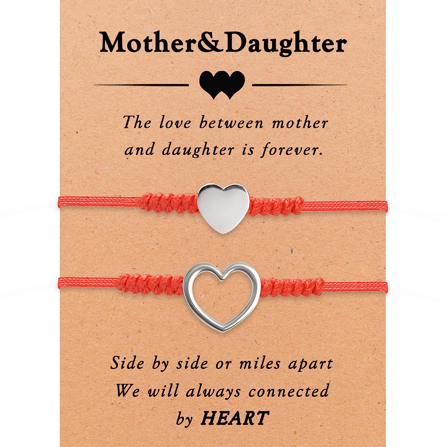 Red string bracelet red bracelet for protection matching heart bracelets friendship bracelets for teen girls as mother daughter bracelets, couples, sisters and friends