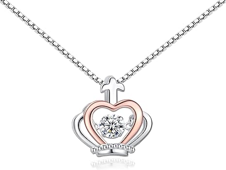 Daughter necklace from mom and dad, To my badass daughter necklace crown necklace for women, Daughter birthday gifts from mom, Necklace to daughter from father, Back to School gifts for girls from SmileBelle